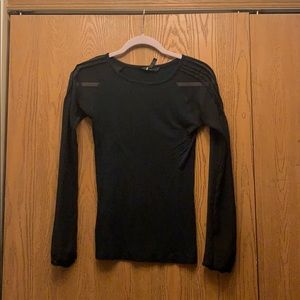 Black Top with see through sleeves